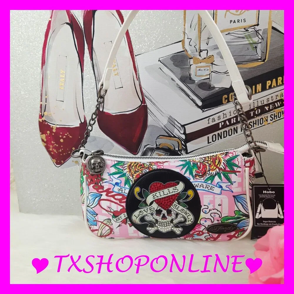 💗💀Ed Hardy Crystal Embellished Crossbody Purse💀💗
